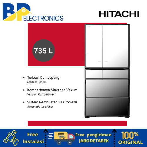 Kulkas Hitachi 572L Refrigerator Compartment R-ZX740KN X RZX740KNX Lemari Pendingin 4 Pintu Freezer