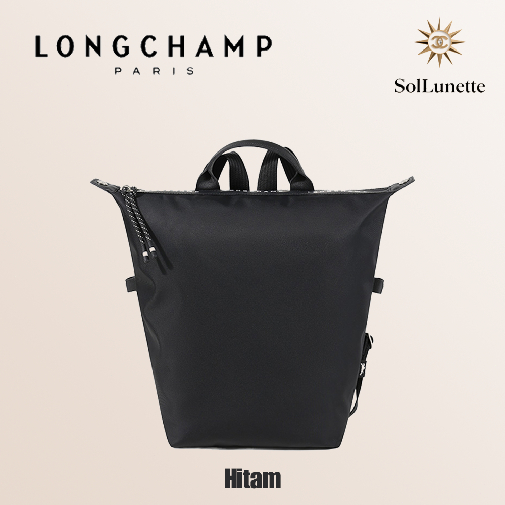 LONGCHAMP Le Pliage Energy Tas Ransel Warna Hitam - Tas Sekolah Perjalanan Tas Laptop