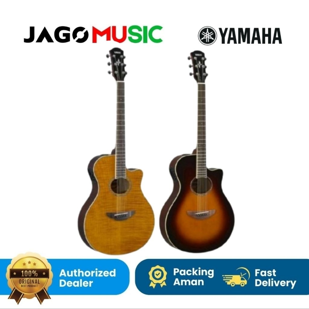 Gitar Acoustic Yamaha Apx600 FM APX600FM APX 600 FM Flame Maple