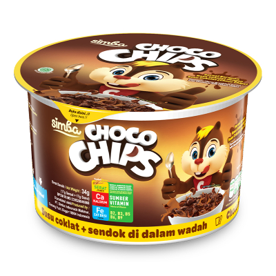 Choco Chips Sereal SIMBA 2in1 Cup 34 gr - Menu Sarapan - Toserba Gadjah - Ekonomis  XJ 484