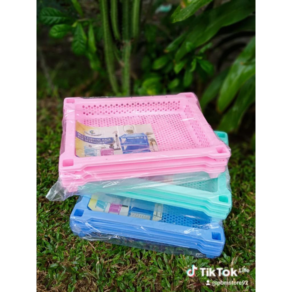Rak Plastik Sunrise Susun 3 Serbaguna / Rak Dapur / Rak Piring / Rak Warung / Rak Kosmetik / Keranja