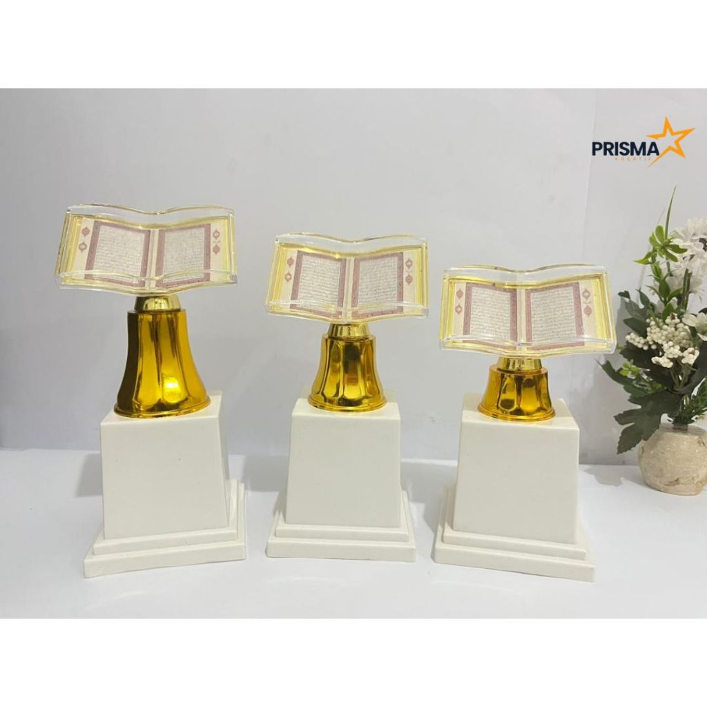 PIALA AL-QURAN TATAKAN PUTIH | PIALA MENGAJI | PIALA PLASTIK MURAH SATU SET