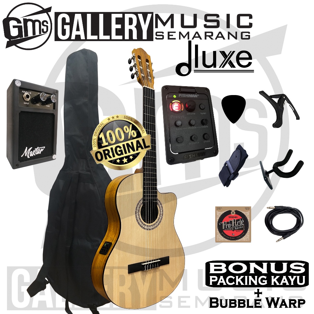 ORIGINAL Gitar Klasik Elektrik Dluxe DCC-10 4/4 Gitar Dluxe Original