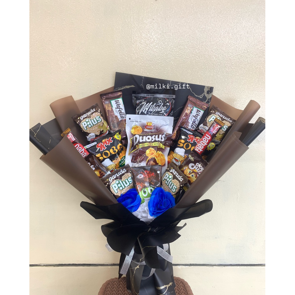 Milkigift Buket Snack Petite | Buket Makanan | Buket Wisuda | Kado Sempro | Hadiah Ulang Tahun | Buk