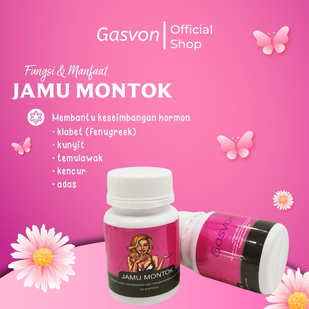 Gasvon - Jamu Montok Badan Pembesar Payudara Alami | Obat Herbal Pengencang PD Nutrisi Kapsul