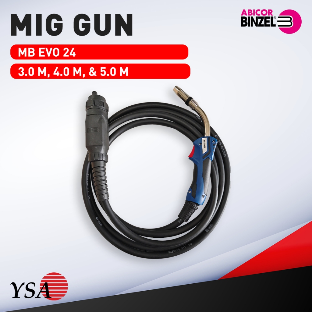 KABEL LAS / STANG LAS MIG GUN MB EVO 24 / 3M, 4M, & 5M MIG GUN MB EVO 24