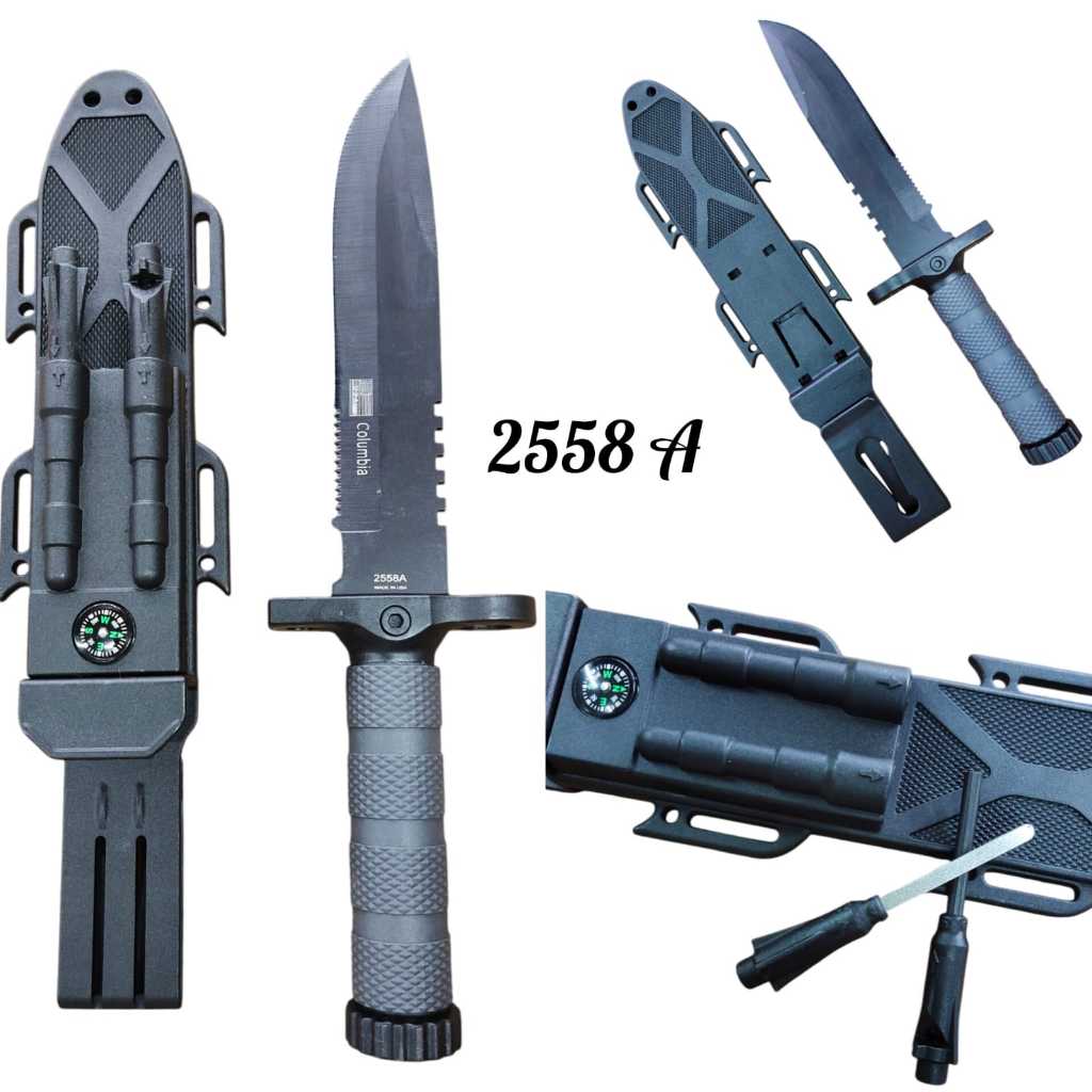 Pisau Keren Terbaru Pisau Outdoor 2558A Pisau Compas Survival Serbaguna