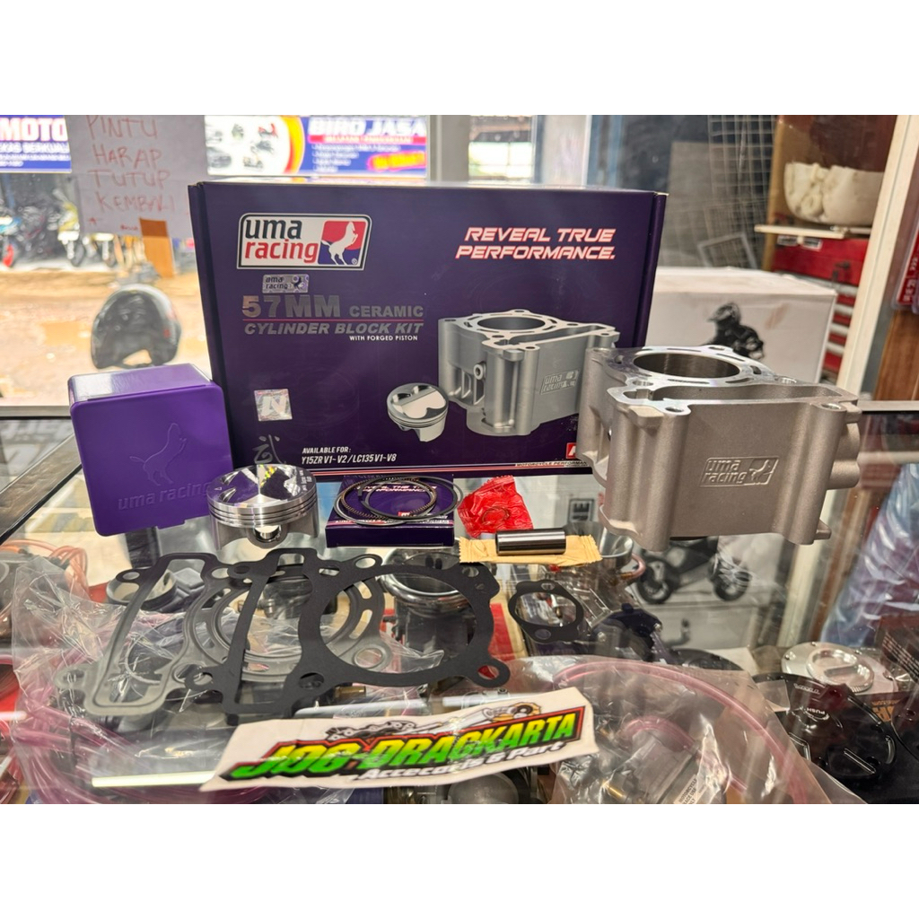 BLOK SEHER CYLINDER BLOK UMA RACING CERAMIC 57MM MX KING NMAX AEROX R15 V1 V2 R 15 WR 155 VIXION OLD