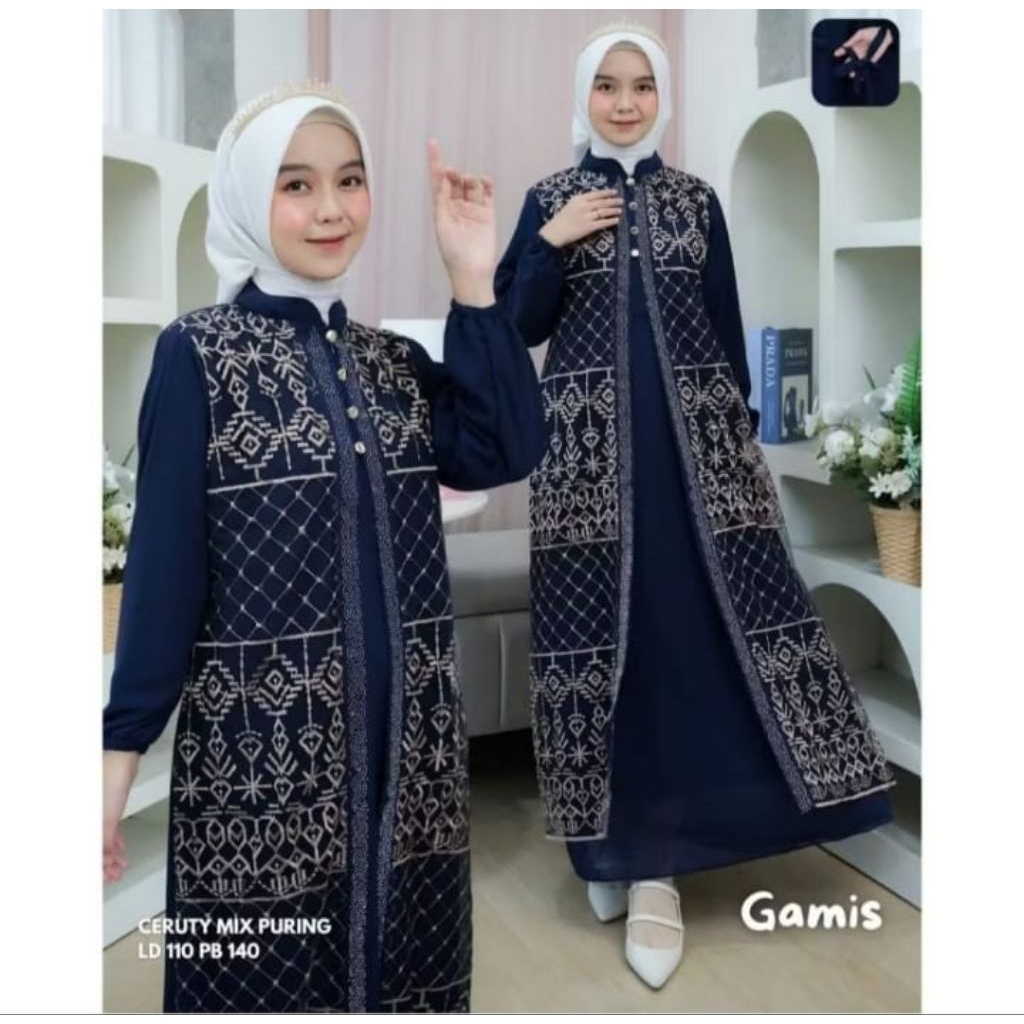 Safwa Dress / Dress Brokat Kondangan/ Dress Baju Hari Raya Model Brokat New