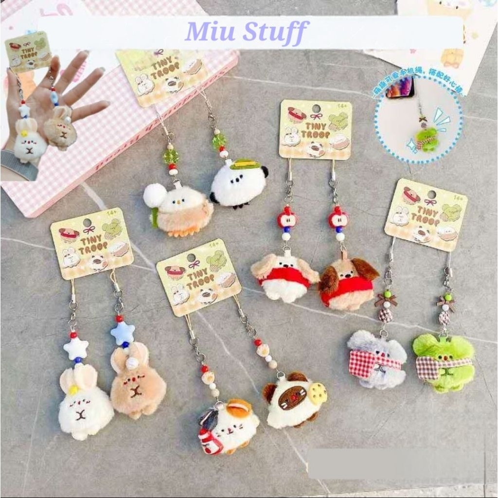 Strap HP Boneka Premium Gantungan HP Tas Kunci Mobil Ganci Keychain Bag Charm Anjing Roti Hamster Ku