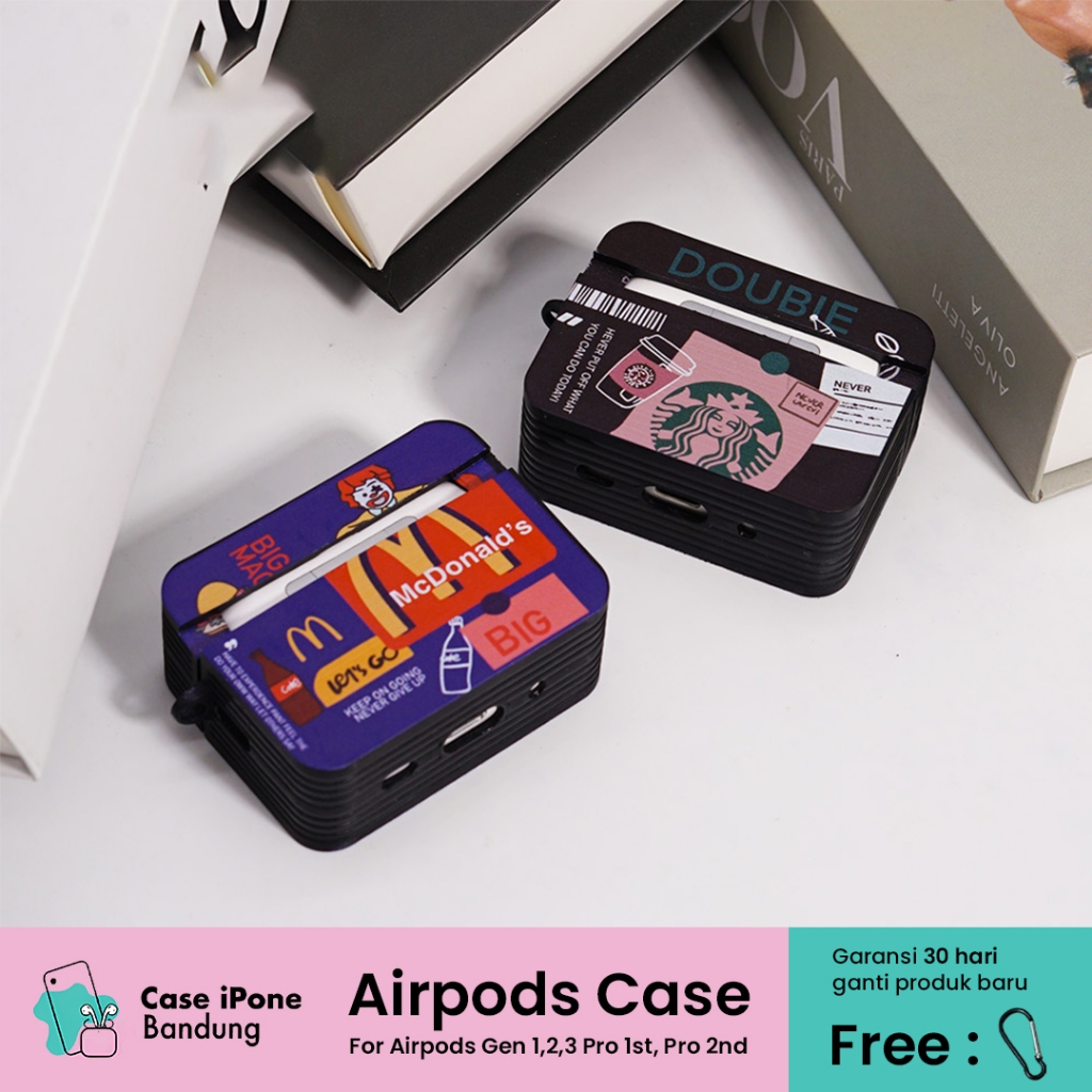AIRPODS CASE 1 2 3 PRO STARBUCKS MCD MCDONALD SOFT CASE casing TWS Earphone
