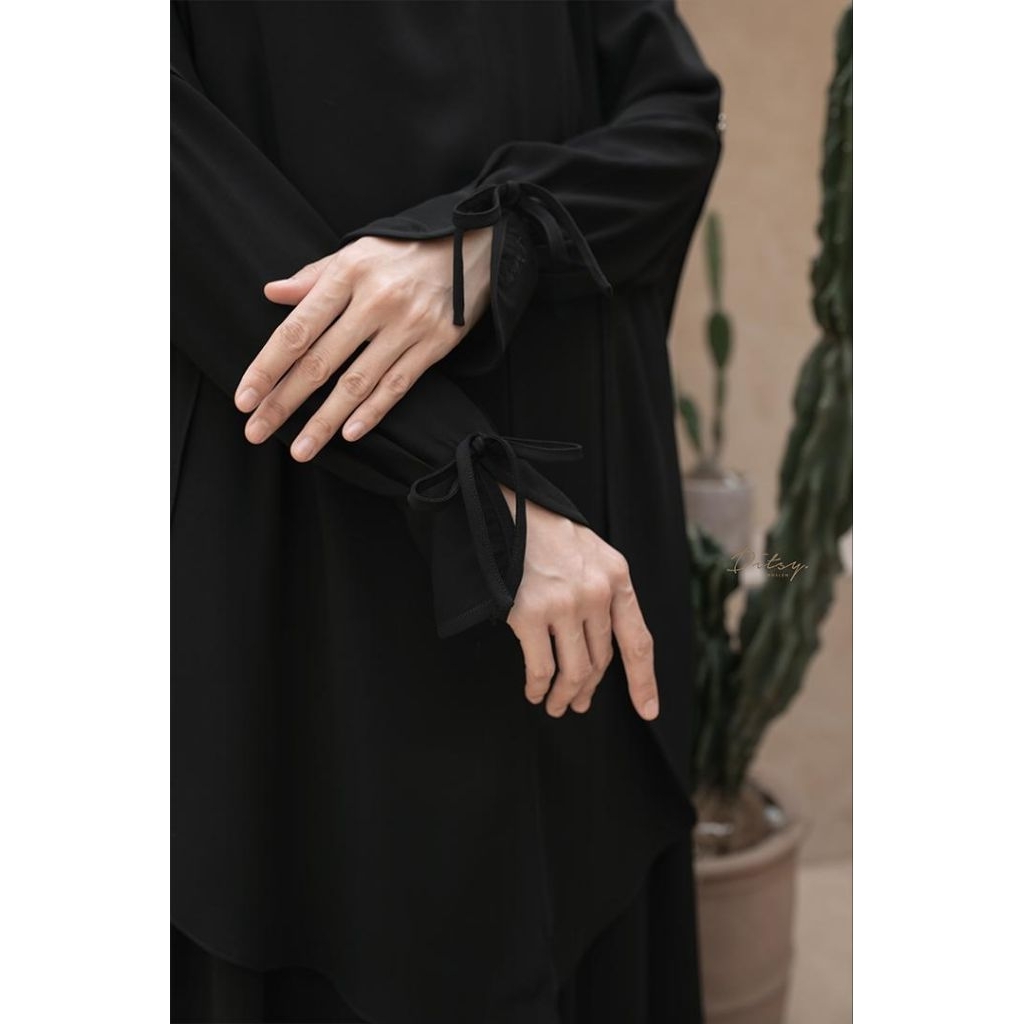DITSY MOSLEM RAINA VISCOSE VADA BLACK size S, L, XL  bahan viscosew , REJECT SALE RABEEA WISHFULL MA