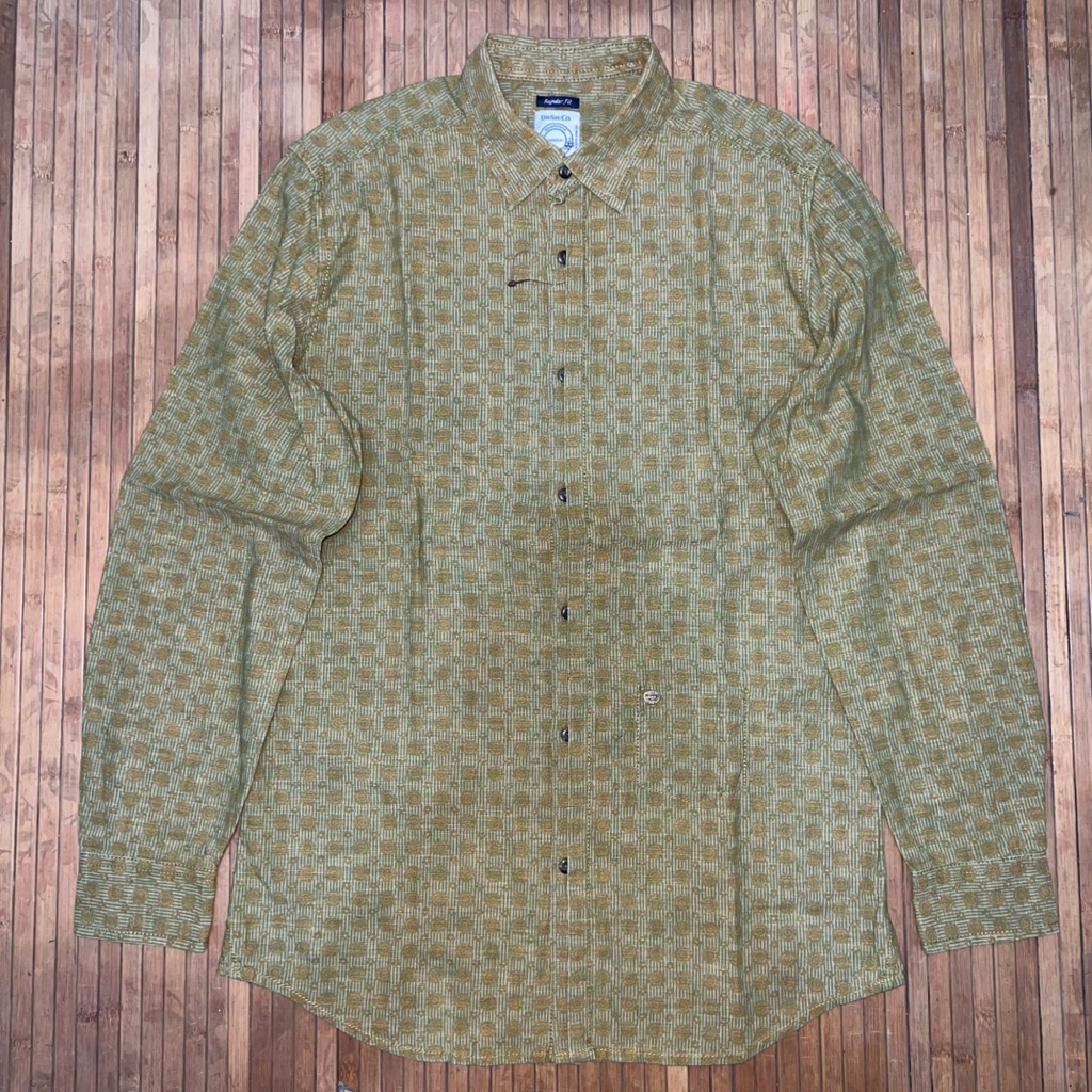 DIESEL JEANS INDUSTRY GEOMETRIC PATTERN LONG SLEEVE SHIRT fred perry