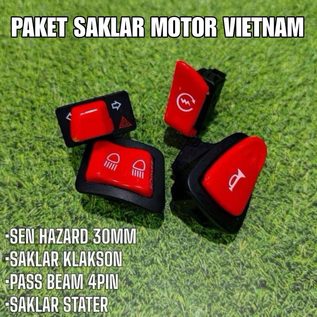 PROMO PAKET SAKLAR MERAH VIETNAM  PASSBEAM KLAKSON STARTER SEN HAZARD BEAT SCOOPY VARIO 125 150 BEAT