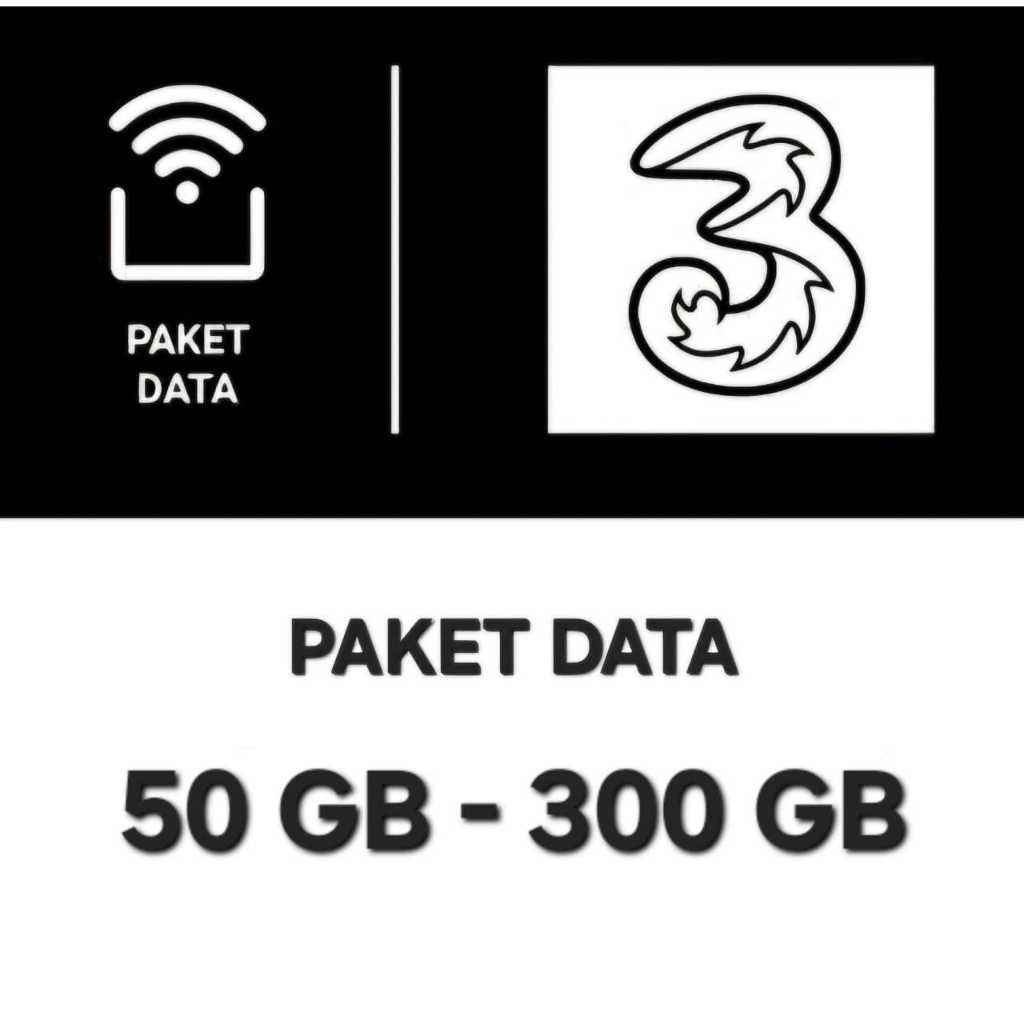 Paket Data Tri 3 Murah Kuota Internet Semua Zona Always On Happy 50GB 75GB 80GB 150GB 250GB 300GB