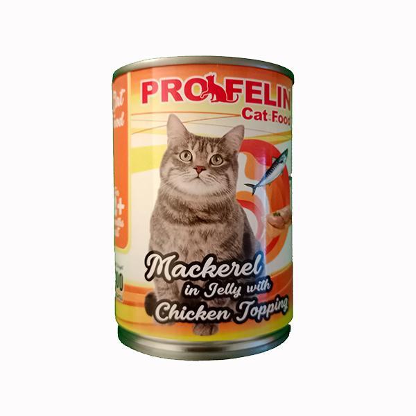 Profelin Mackerel In Jelly with Chicken 400gr, Makanan Basah Kucing Kaleng