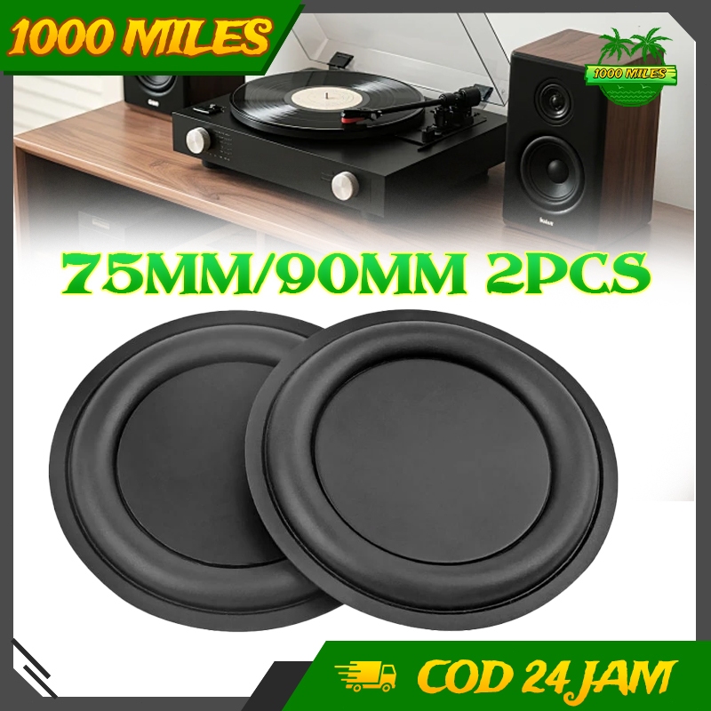 2pcs Passive Bass Radiator PBR 75mm/90mm Membran Karet Bundar Peningkatan Bass Sistem Audio Speaker