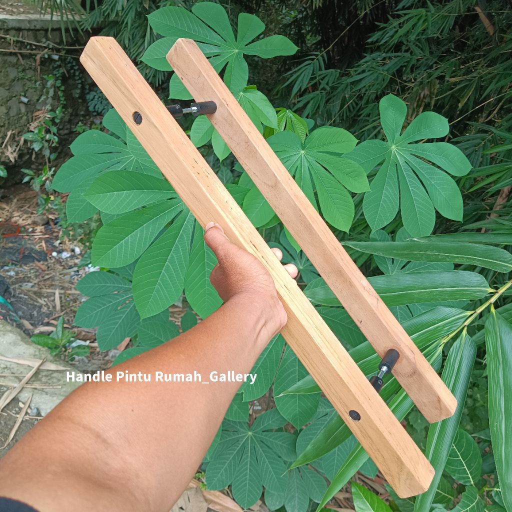 Handle Pintu Gagang Pintu Rumah Tarikan Pintu  Kaca Kayu Jati Kotak