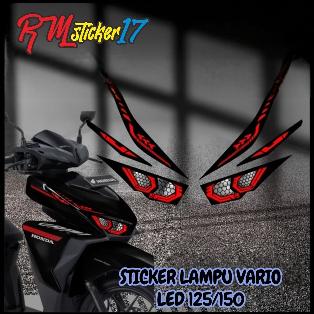 STIKER STICKER VARIASI LAMPU MOTOR VARIO LED 125 150 2015/2017
