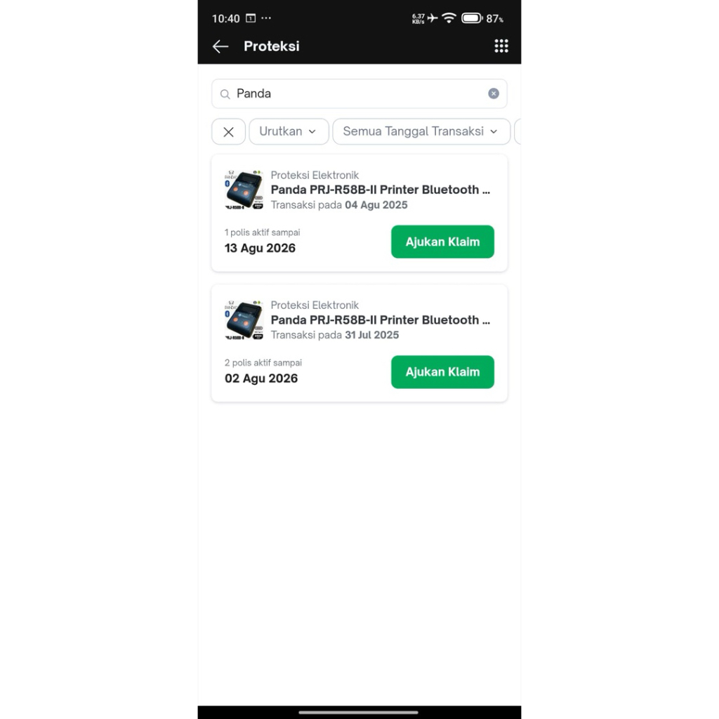 printer thermal panda
