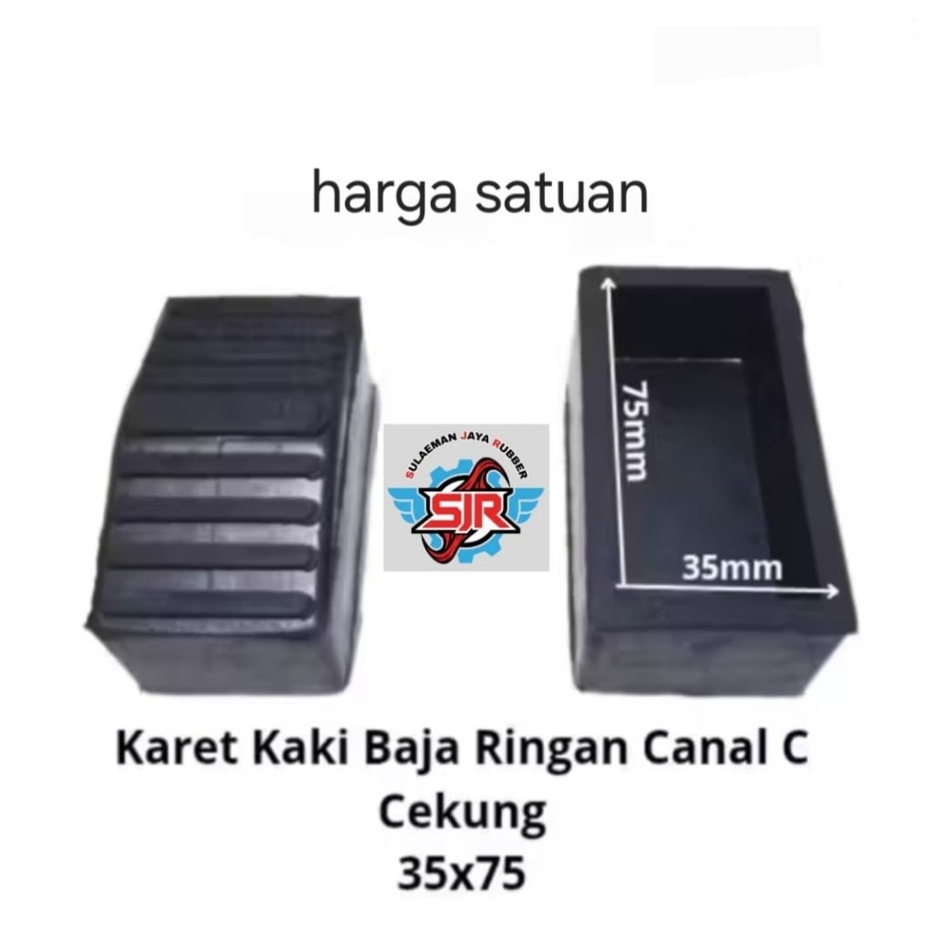 karet kaki tangga baja ringan kanal C ukuran 35×75 model cekung
