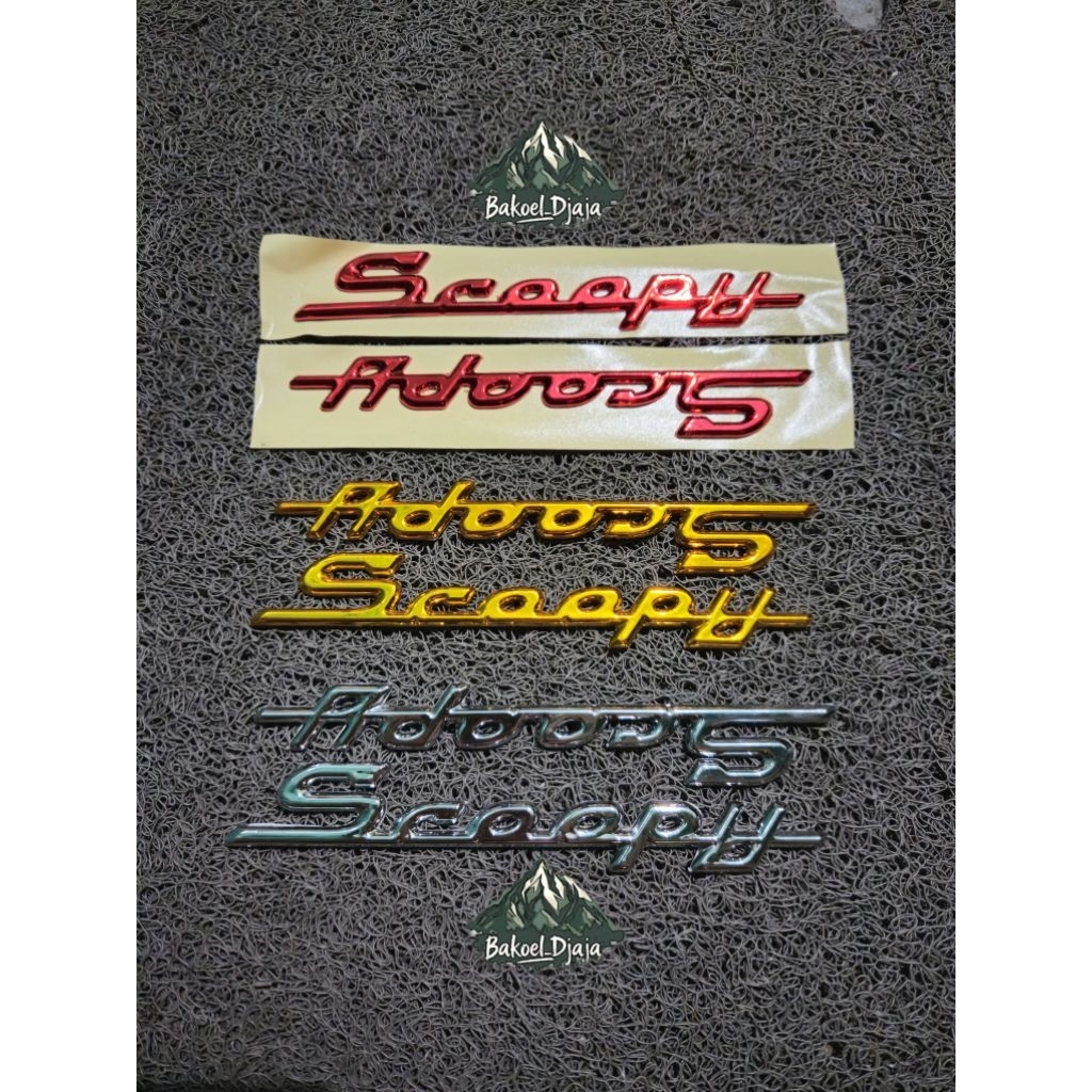 Emblem scoopy fi lama / emblem scoopy timbul chrome / emblem honda scoopy / honda scoopy karbu lama