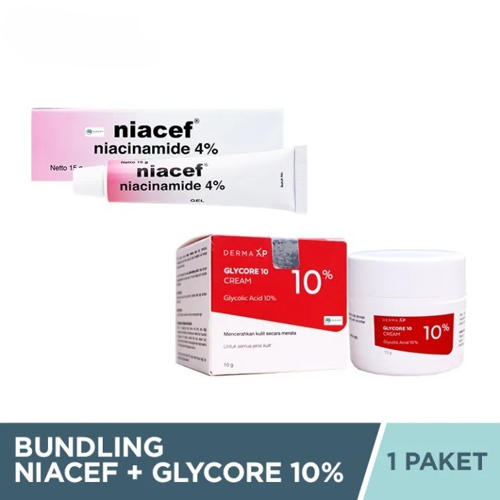 (ORIGINAL) Paket Niacef 4% + Glycore 10% | Paket Bundling Pencerah & Anti-Jerawat