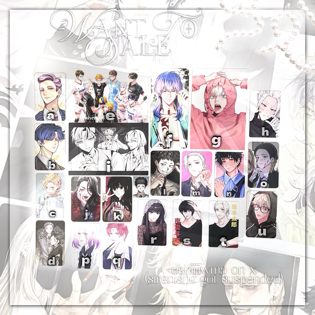 Fanmerch Anime |  Pbox, Postcard, Photocard by various artist ; scraur mashle, noma_rl koko tokyo re
