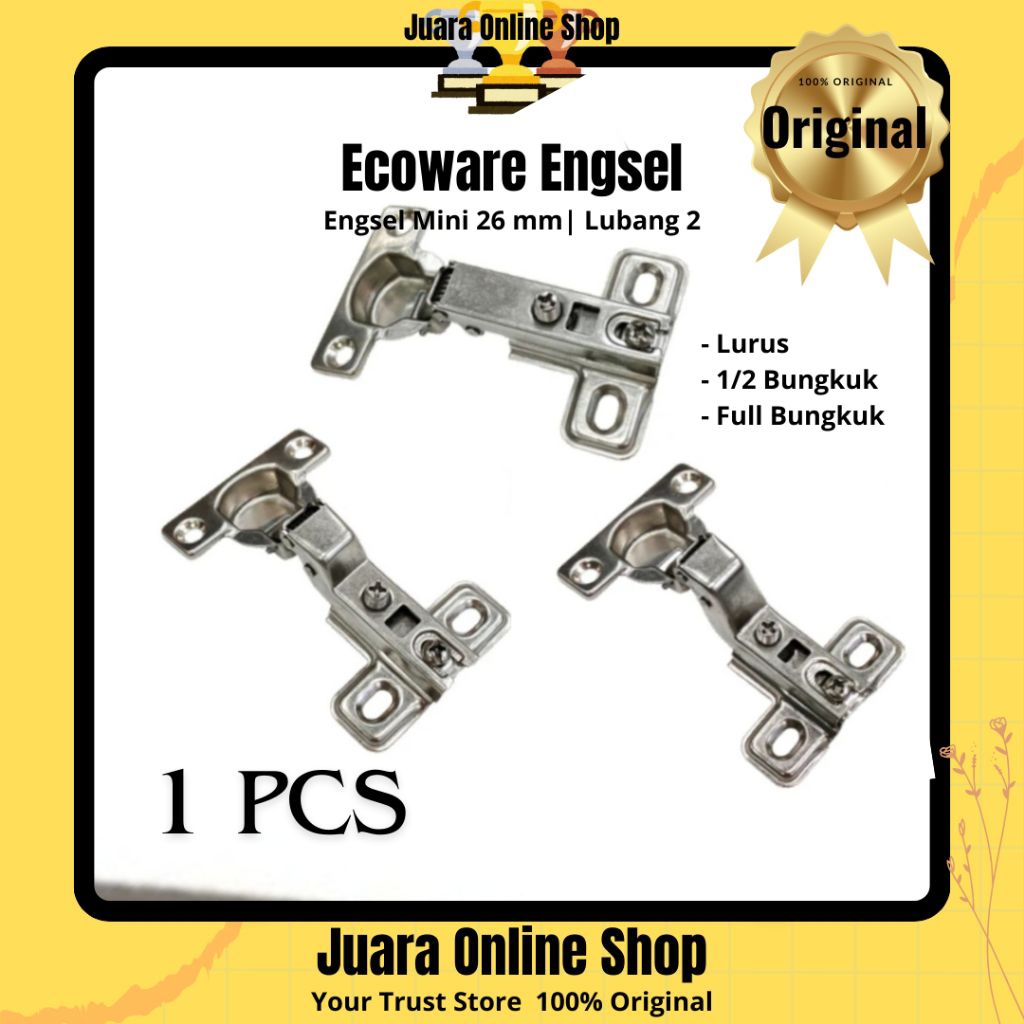 Engsel Sendok Mini Kap 26 MM Ecoware Non Slow Motion Engsel Mini