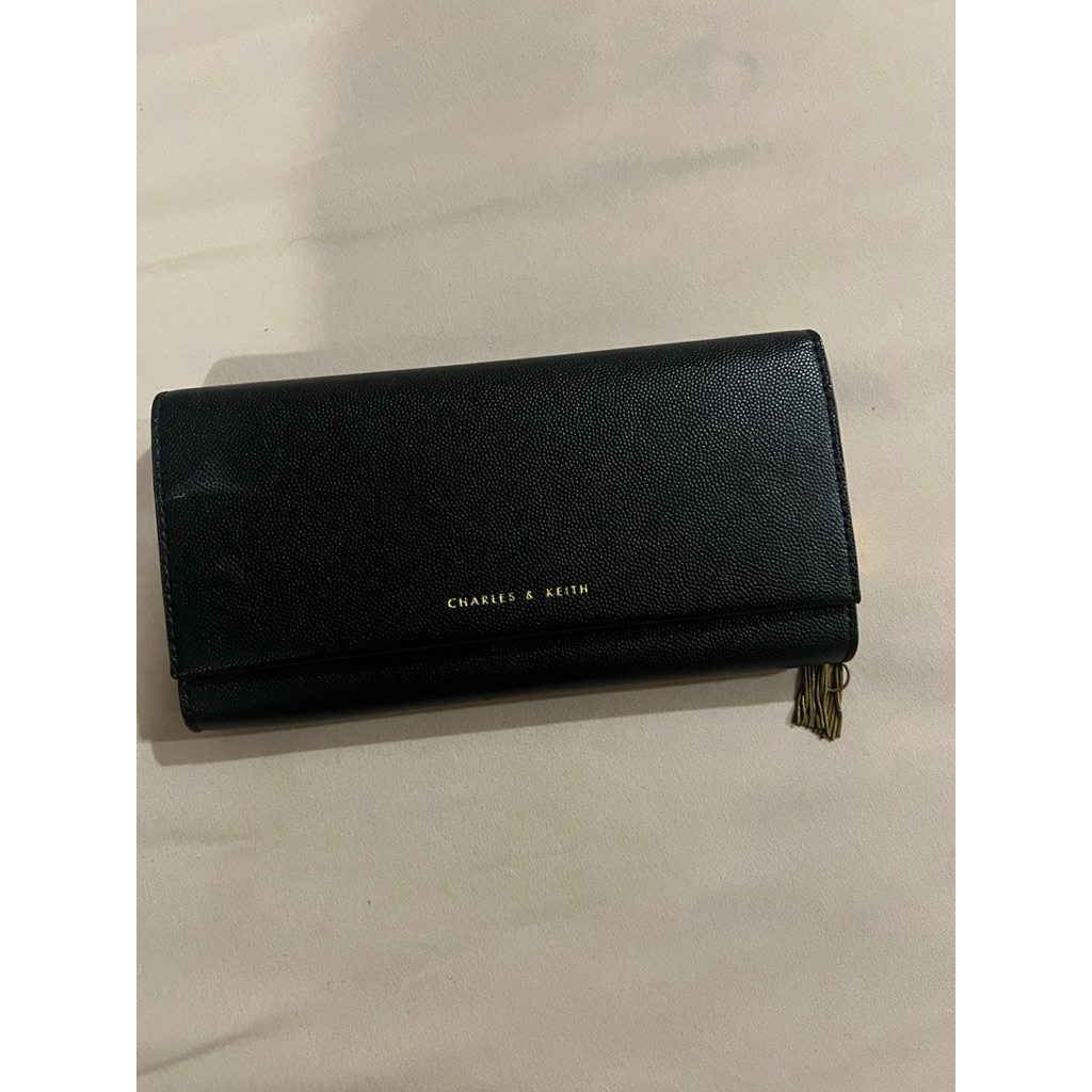 Preloved Charles&Keith Tassel Detail Long Wallet