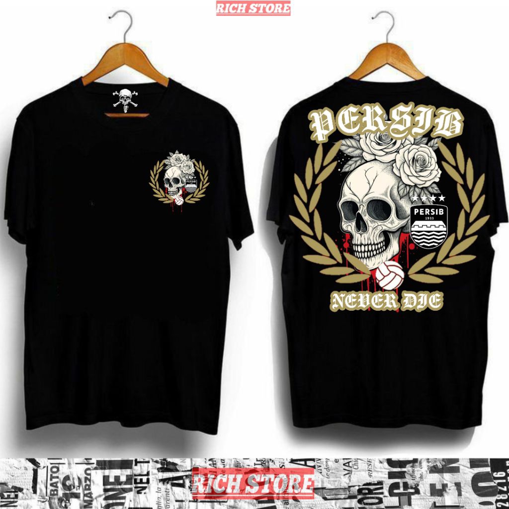 KAOS PERSIB BANDUNG | KAOS PRIA WANITA CASUALS FOOTBALL FANS CLUB 1933 PERSIB BANDUNG FLOWERS CITY