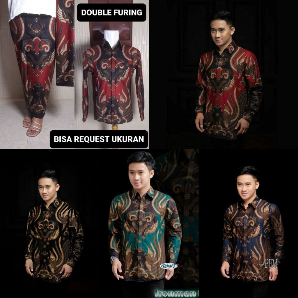 KEMEJA MOTIF IRON MAN & ROK LAPIS FURING / BAJU SERAGAM BATIK COUPLE PASANGAN SARIMBIT KELUARGA CUST