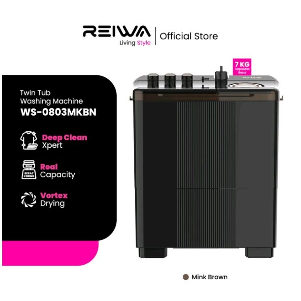 Reiwa Mesin Cuci 2 Tabung 7Kg WS 0803