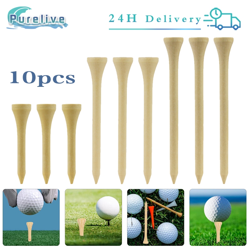 10Pcs Bambu Golf Tee 42mm/70mm/83mm Tee Golf Mengurangi Gesekan