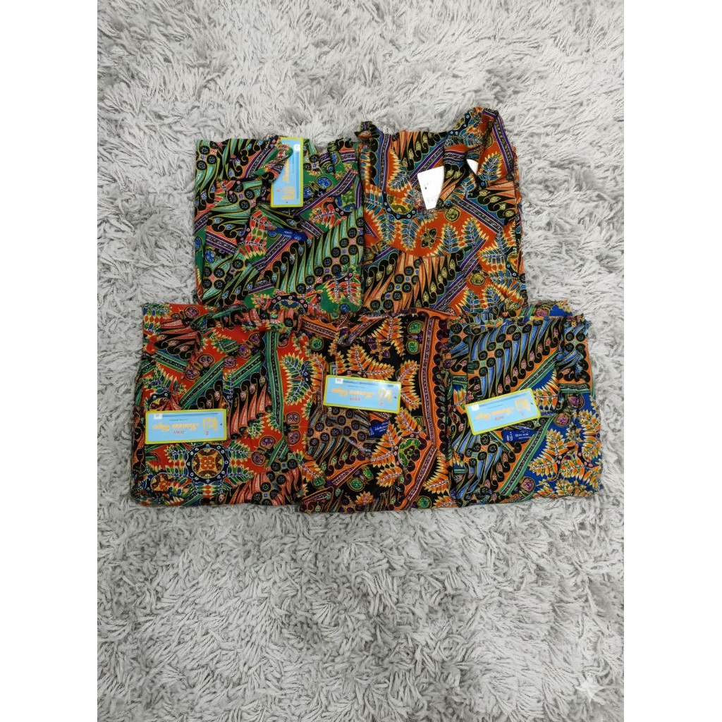 DASTER BATIK KENCANA UNGU MOTIF DAUN