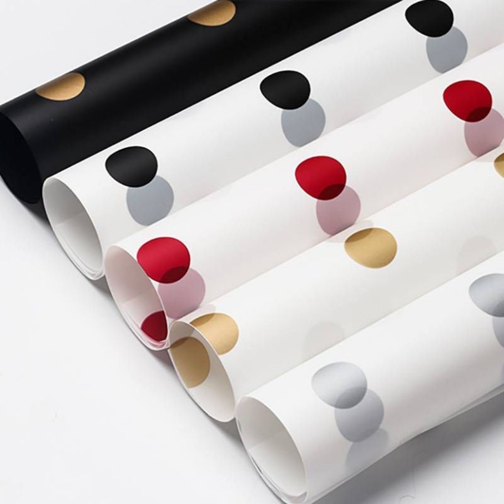Cellophane Motif Polkadot Kertas Buket Polkadot Flower Wrapping Korea