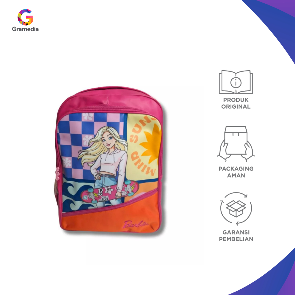 GRAMEDIA MALL PEKANBARU (ORIGINAL) Dadi - Barbie Skater Large Backpack - Tas Ransel Anak/Tas Ransel 