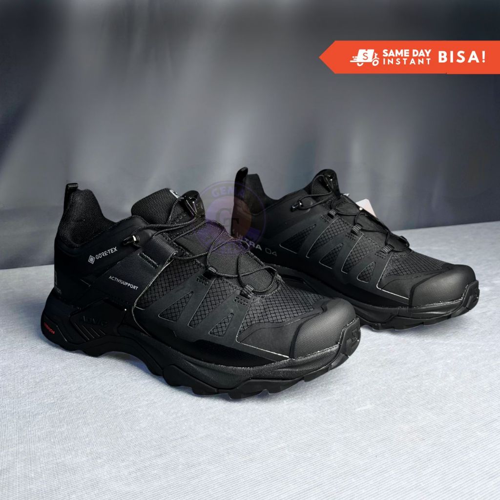 Sepatu Salomon X Ultra 4 inch GTX 04 Hiking Shoes / Salomon X Ultra 4 Gore-Tex Hiking Boots Hitam Bl