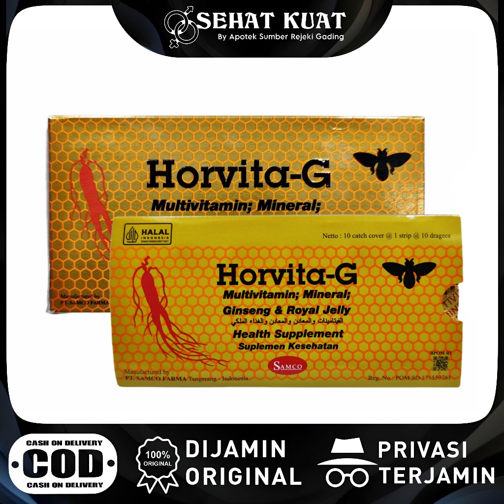 HORVITA-G BOX SAMCO FARMA HORVITA G MULTIVITAMIN SUPLEMEN PRIA PEMULIHAN
