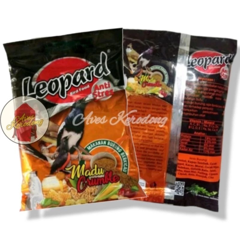 Leopard Kuning Pakan Voer Burung Leopard Madu Crumble Kasar Pur Burung Leopard Kasar Kuning