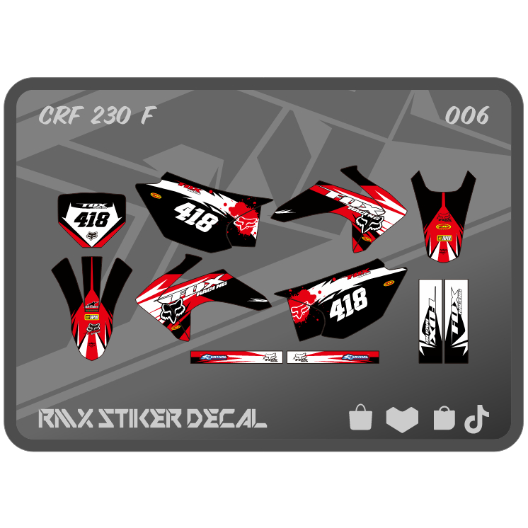STIKER CRF 230 F FULLBODY (006) STICKER DECAL DEKAL 230F 2015 2016 2017 2018 2019 2020 2021 2022 202