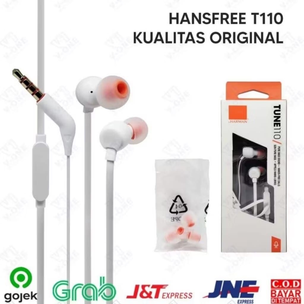 0Headset JBL T110 Original by Harman Earphone Handsfree IN HEADPHONES