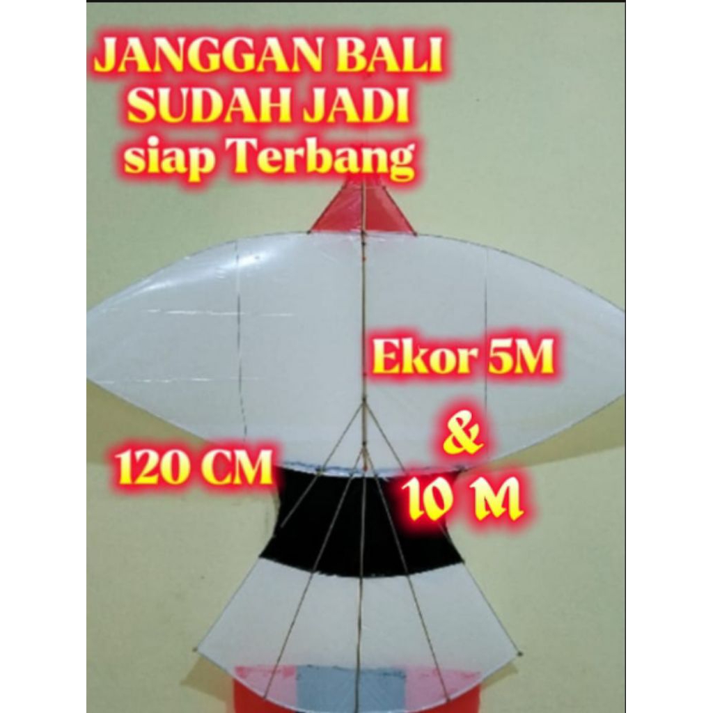 PAKET LENGKAP LAYANGAN JANGGAN BALI 120 CM, SUDAH JADI SIAP TERBANG
