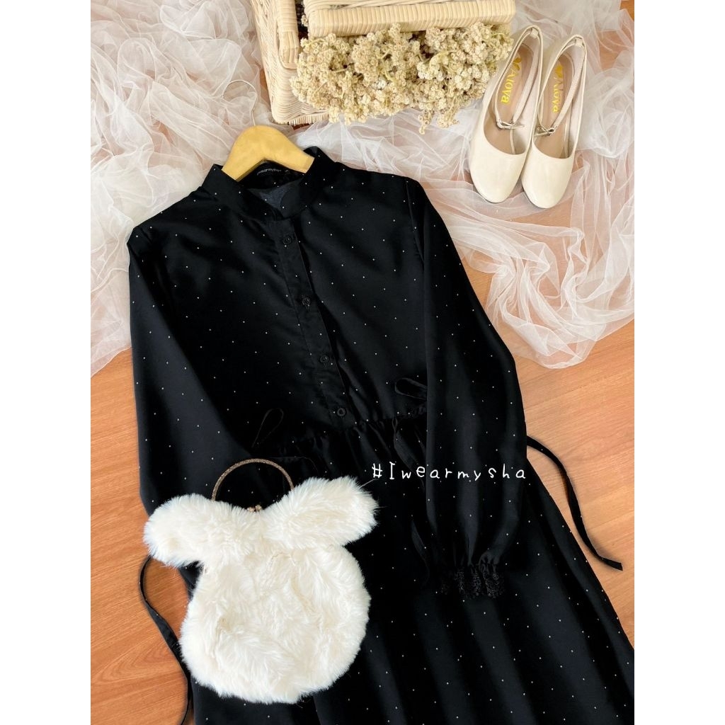 MINOR LITTLE KALILA | Gamis Motif Bunga | Dress Polkadot Korean Style