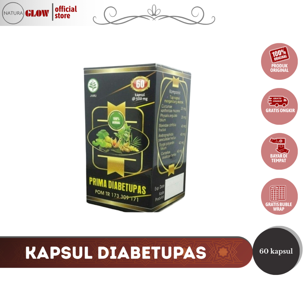 (bisa cod) Kapsul DIABETUPAS Obat Herbal Diabetes CV SUPER PRIMA isi 60 kapsul cv.superprima