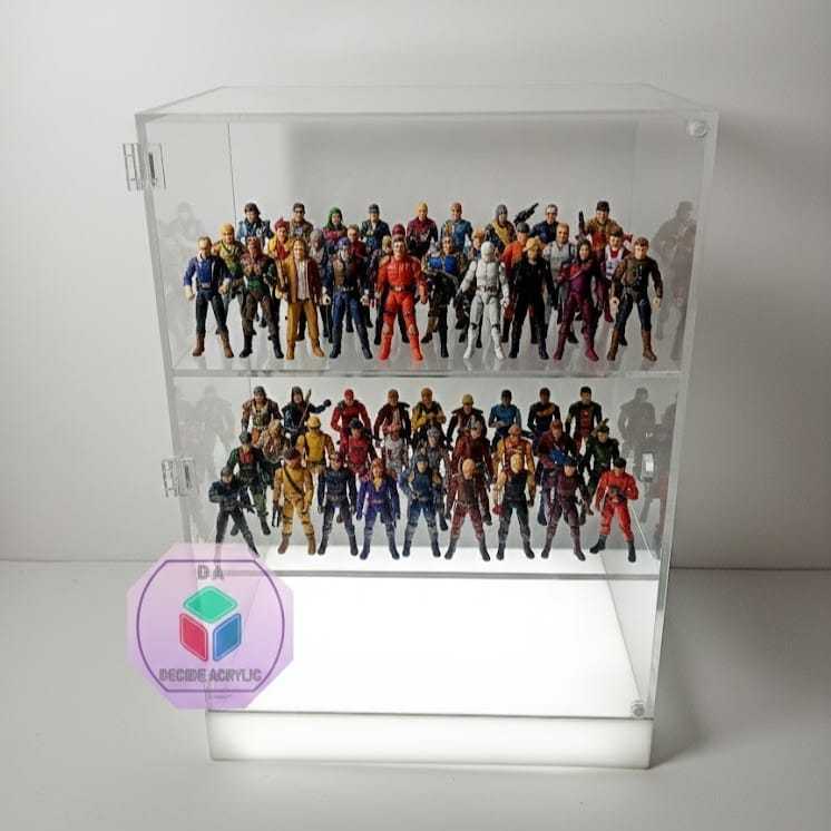 Decide Acrylic Akrilik Organizer Display Rak Lemari Led Action Figure Lego Miniatur Karikatur Perala