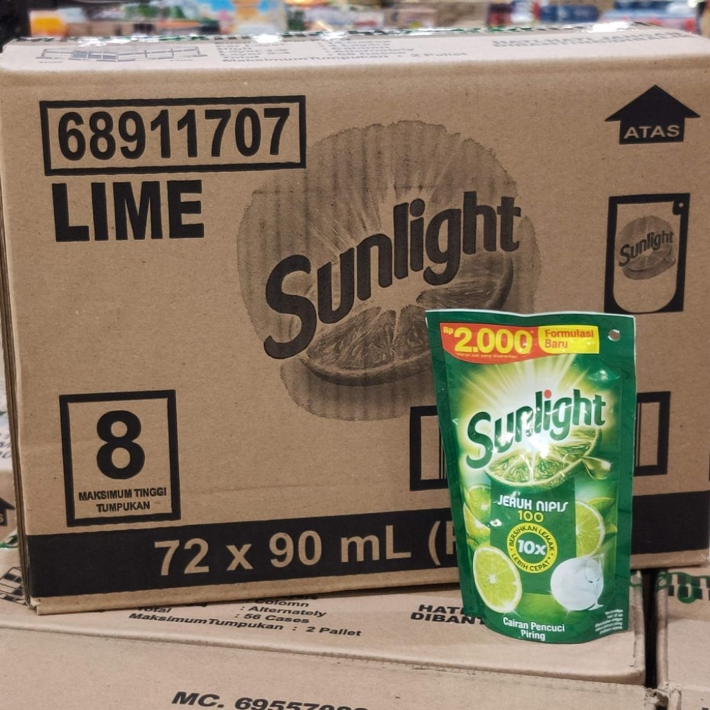 Sunlight 90ml 1 Dus / Sunlight Sabun Cuci Piring 90ml 1 Karton / Sunlight jeruk nipis