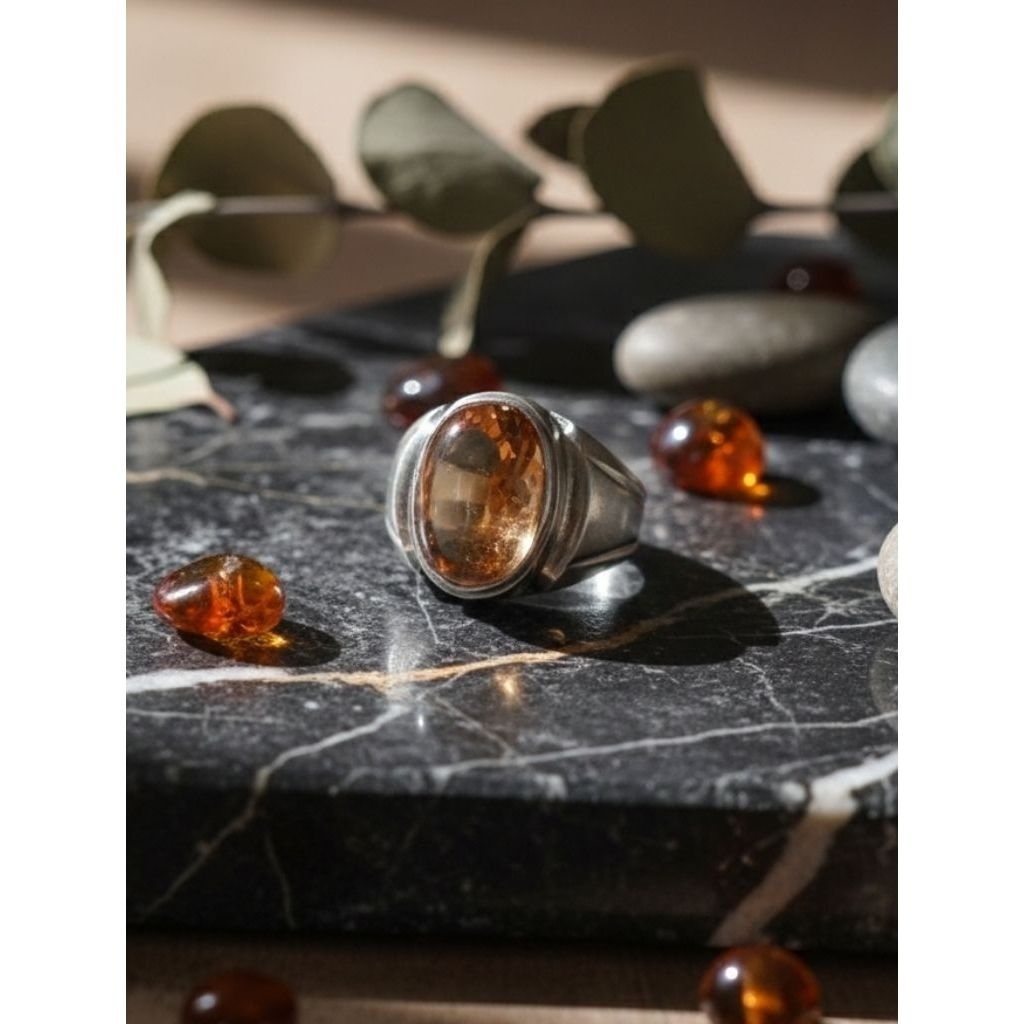 cincin mban monel tanam batu yakut kuning pecah 1000 14x110mm