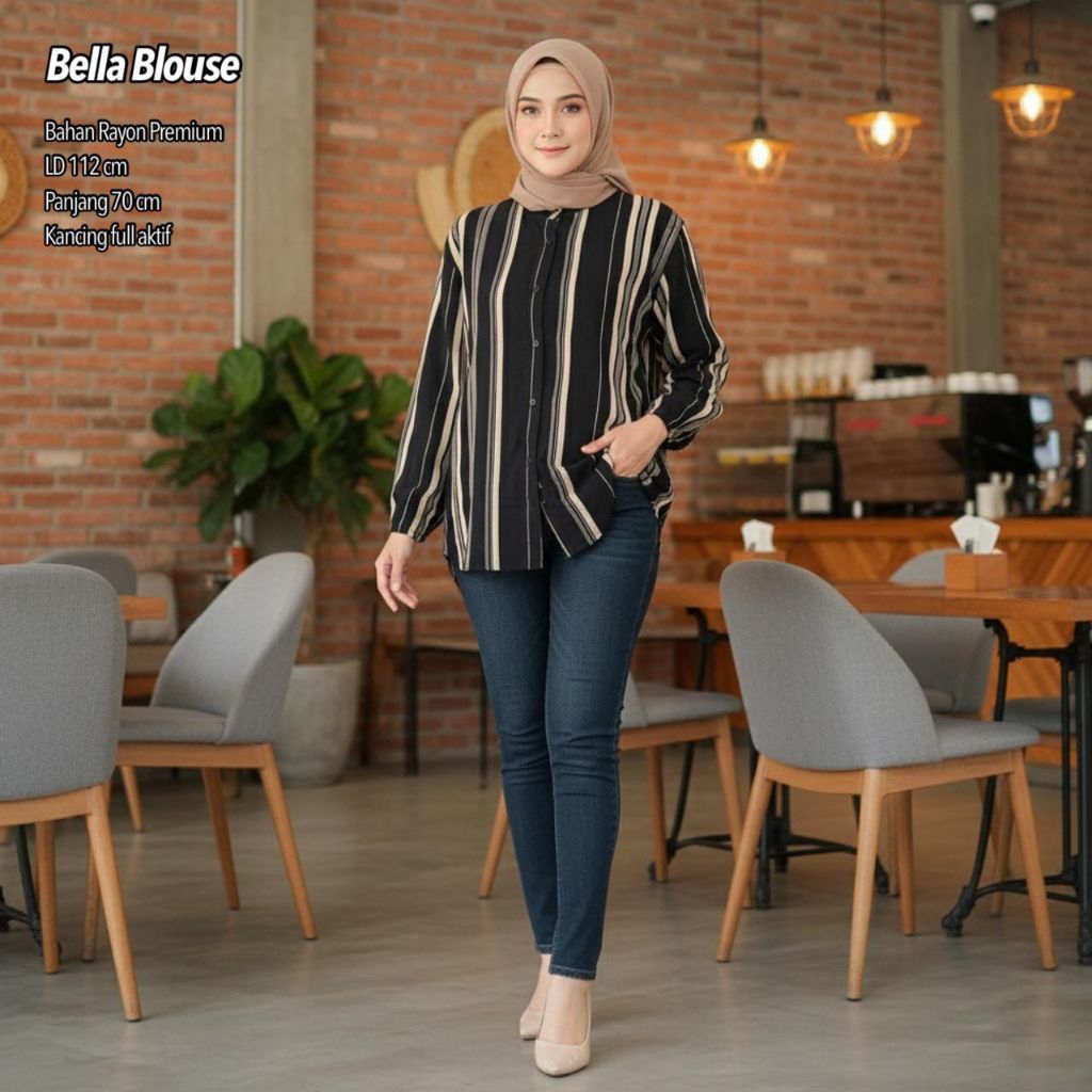 ASYA BLOUSE RAYON  / TAMA BLOUSE / Blouse Rayon Motif / Blouse Wanita / Bella Blouse Motif / Febby B