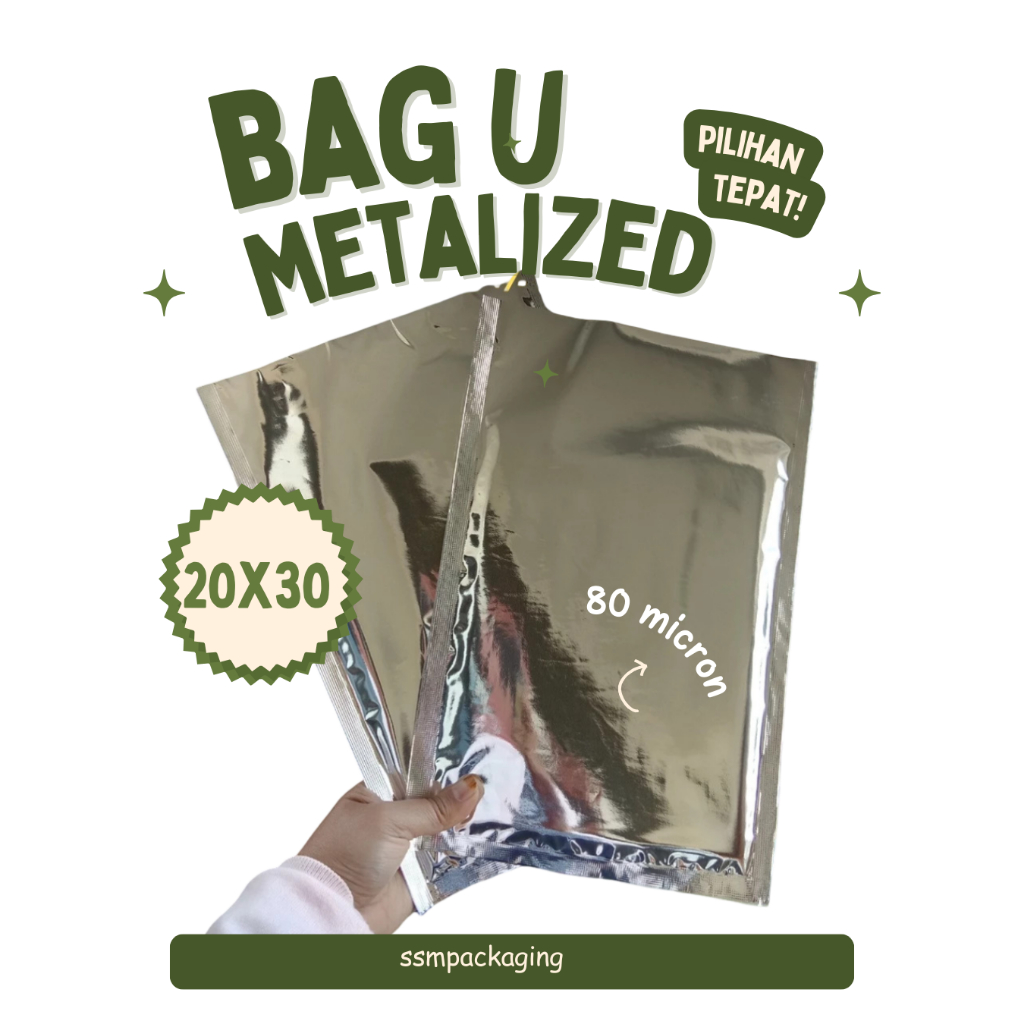 Plastik Untuk Mengemas Alumunium Foil Metalis 20 x 30 Kemasan Foil Untuk 1 kg Alumunium Silver